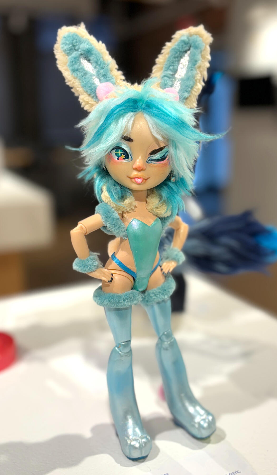 "▷-BOY" character doll 2022 doll body, clay, acrylic, watercolor pencil, fabric, yarn, pom poms