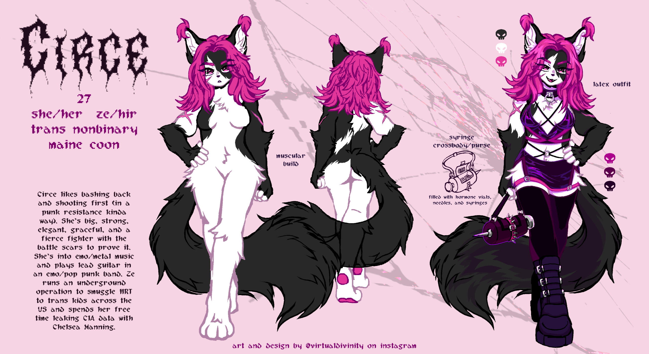 "circe" design and reference sheet 2024 digital / original character design commission