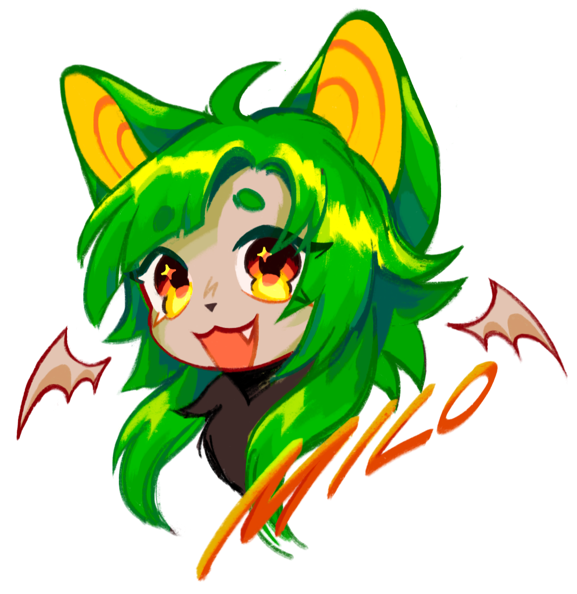 "milo" character headshot 2024 digital / commission, character © papayabadger on instagram
